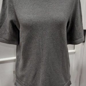 Ann Taylor Factory Short Sleeve Sweater Top Shirt Size Medium Fringe